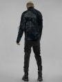 Gothic Post Apocalyptic High Collar Printed Long Sleeve T-Shirt for Men