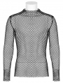 Black Gothic Sexy Gauze Unedged Long Sleeve T-Shirt for Men