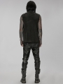 Black Gothic Punk Asymmetric Zipper Handsome Vest for Men