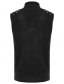 Black Gothic Punk Asymmetric Zipper Handsome Vest for Men