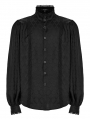 Black Vintage Gothic Dragon Scale Jacquard Long Sleeve Shirt for Men