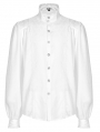 White Vintage Gothic Dragon Scale Jacquard Long Sleeve Shirt for Men
