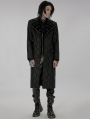 Black Vintage Gothic Decent Medium Length Jacquard Coat for Men