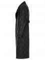 Black Vintage Gothic Decent Medium Length Jacquard Coat for Men
