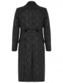Black Vintage Gothic Decent Medium Length Jacquard Coat for Men