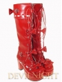 Pink/Black/Red/White Sweet Lolita High Heel Boots With Bows and Buckles