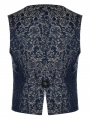 Blue Vintage Gorgeous Double Breasted Jacquard  Gothic Vest for Men