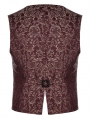 Red Vintage Gorgeous Double Breasted Jacquard Gothic Vest for Men