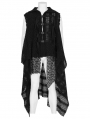 Black Gothic Post Apocalyptic Irregular Gauze Loose Vest for Men