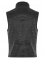 Gray Gothic Punk Post Apocalyptic Style Fit Vest for Men