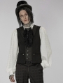 Black Vintage Gothic Patchwork Jacquard Short Vest for Men