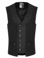 Black Vintage Gothic Patchwork Jacquard Short Vest for Men