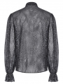 Gray Vintage Gothic Embossed Pattern Long Sleeve Shirt for Men