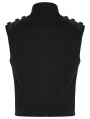Black Gothic Punk Post Apocalyptic Geometric Pattern Vest for Men