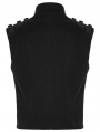 Black Gothic Punk Post Apocalyptic Geometric Pattern Vest for Men