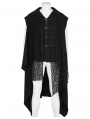 Dark Gothic Irregular Gauze Loose Long Sweatshirt Vest for Men