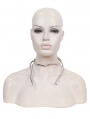 Silver Gothic Punk Snake Choker Necklace