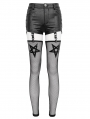 Black Gothic Punk Garter Belt PU Leather Hot Pants for Women