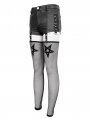 Black Gothic Punk Garter Belt PU Leather Hot Pants for Women