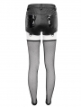 Black Gothic Punk Garter Belt PU Leather Hot Pants for Women