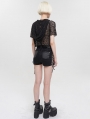 Black Gothic Punk Side Lace-Up Hot Short Pants for Women