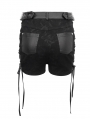 Black Gothic Punk Side Lace-Up Hot Short Pants for Women