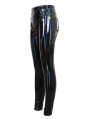 Black Gothic Punk Long Slim PU Leather Pants for Women