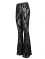 Black Sexy Gothic Retro Pattern Long Flared Pants for Women