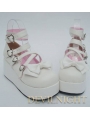 Pink/White/Black/Red Princess Sweet Lolita Platform Belt Bow Shoes