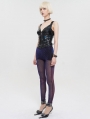 Purple Gothic Transparent Gauze Soft Leggings for Women