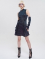 Gothic Chinese Cheongsam Style Short Dress with Detachable Long Gloves