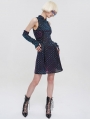Gothic Chinese Cheongsam Style Short Dress with Detachable Long Gloves