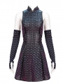 Gothic Chinese Cheongsam Style Short Dress with Detachable Long Gloves