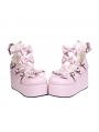 Pink/White/Black/Red Sweet Bow Lolita Platform Shoes