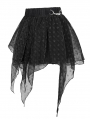 Black Gothic Street Fashion Patterned Irregular Short Skirt