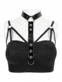 Black Sexy Gothic Punk Halter Bra Tank Top for Women