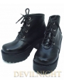 Black Gothic Lolita High Heel Ankle Boots