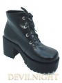 Black Gothic Lolita High Heel Ankle Boots