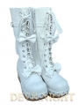 Black/White Sweet Punk Lolita Bow Platform Boots 