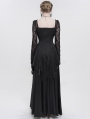 Black Elegant Gothic Retro Lace Appliqued Long Party Dress