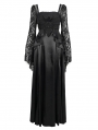 Black Elegant Gothic Retro Lace Appliqued Long Party Dress