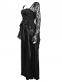 Black Elegant Gothic Retro Lace Appliqued Long Party Dress