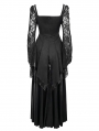 Black Elegant Gothic Retro Lace Appliqued Long Party Dress