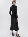 Black Vintage Gothic Velvet Slit Long Sleeve Fishtail Party Dress