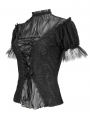 Black Sexy Gothic Short Sleeve Daily Wear Shirt for Women