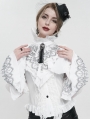 White and Black Gothic Vintage Flared Gloves for Women