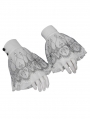 White and Black Gothic Vintage Flared Gloves for Women