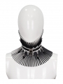 Black and White Gothic Retro Pleated Stand Collar for Women