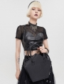 Black Gothic Punk Pentagram PU Leather Chain Shoulder Bag