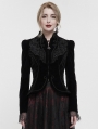 Black Gothic Vintage Velvet Short Jacket for Women